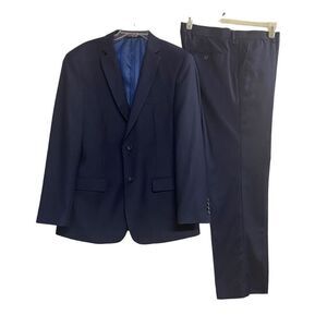 GIORGIO FIORELLI Men’s Blue Suit Size 40R Pant Inseam 30.5”